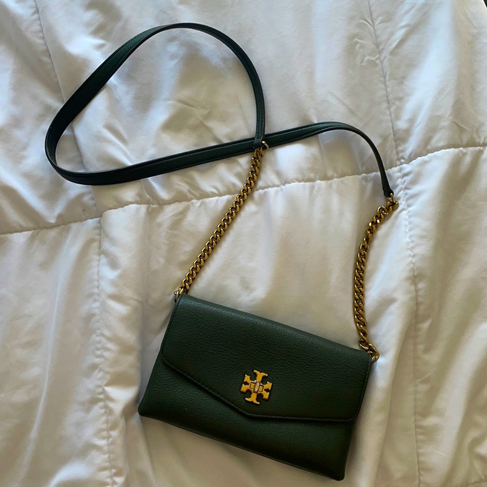 Tory Burch pebbled chain wallet purse